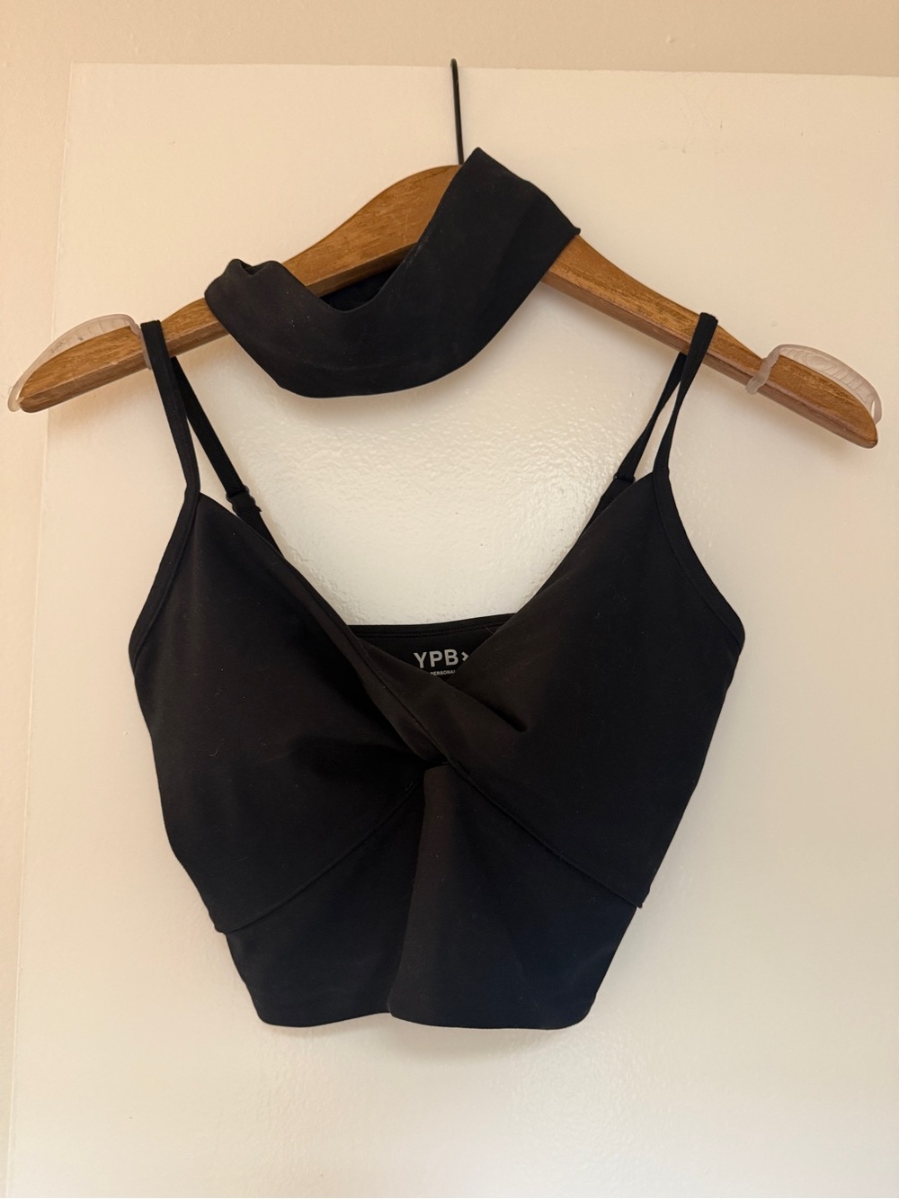 YPB Black Twist-Front Cropped Camisole
